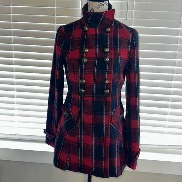 Anthropologie Jackets & Blazers - Anthropologie Tulle Clothing Co Red plaid Wool Jacket